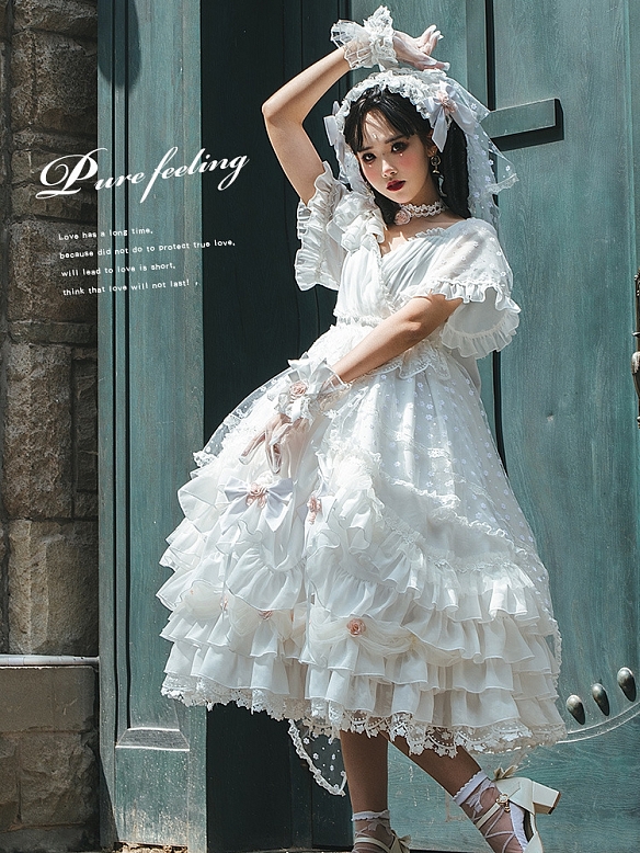 Evahair popular flower decorated heavy lolita dress