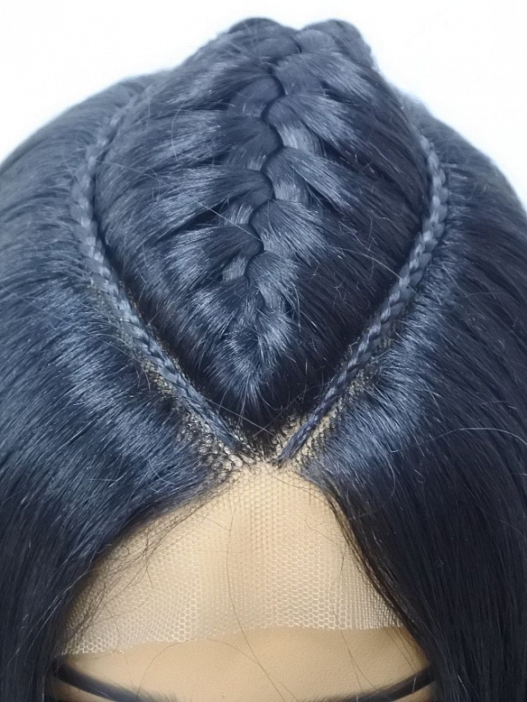 Evahair 2021 New Style Yaki Long Straight Part Braided Synthetic Lace Front Wig