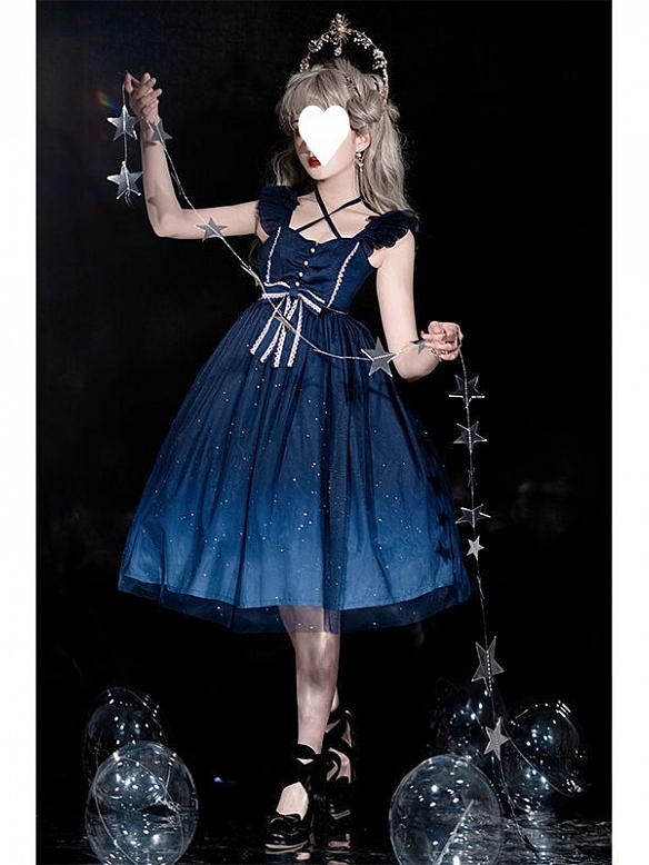 Enahair new style gradual change star printed lolita dress