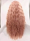 Evahair European and American style pink wavy front lace wig 