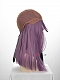 Evahair Half Black and Half Purple Wefted Cap Long Straight Synthetic Wig with Bangs