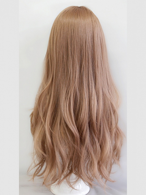 Evahair 2021 Natural Blonde Long Wavy Synthetic Wig with Bangs