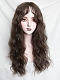 Evahair 2022 New Style Brown Long Wavy Synthetic Wig with Side Bangs