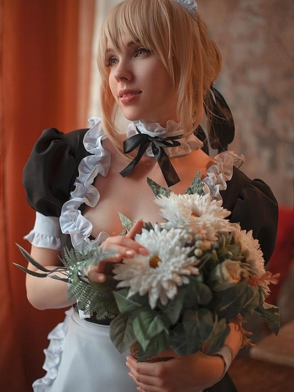 Evahair Fate stay night Saber miad cosplay costume