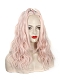 Fashion Lolita Pink centre parting long curly comic style wig