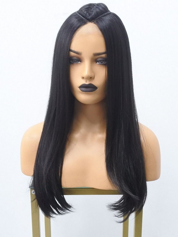 Evahair 2021 New Style Yaki Long Straight Part Braided Synthetic Lace Front Wig