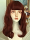 Evahair 2021 New Style Dark Orange Medium Wavy Synthetic Wig with Bangs