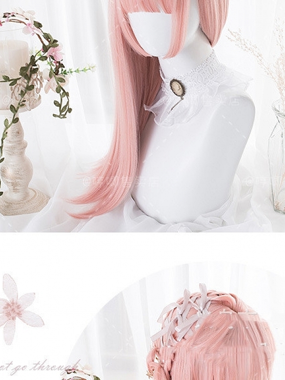 2022 Fashion pink Hime cut long lolita wig