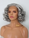 Granny Grey Curly Short Synthetic Lace Front Wig