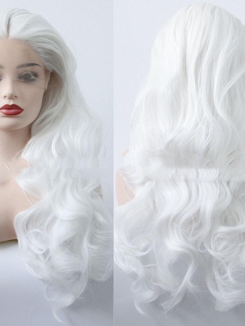 White Synthetic Lace Front Wigs