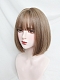 Evahair 2022 Honey Tea Linen Short Straight Synthetic Wig with Bangs