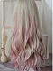 Evahair 2021 New Style Cute Blonde and Pink Mixed Color Long Wavy Synthetic Wig with Bangs