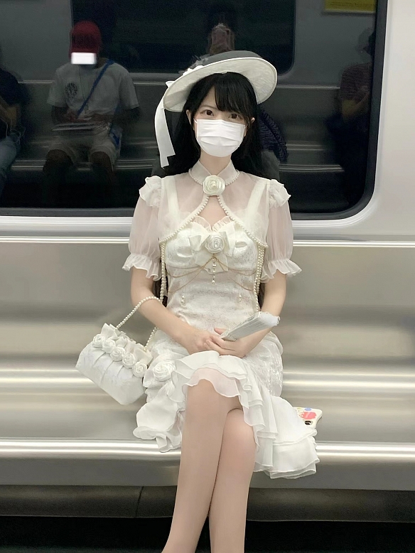 Evahair fashion cheongsam style white mesh lolita dress