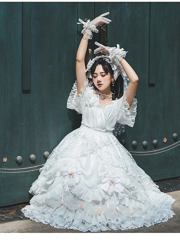 Evahair popular flower decorated heavy lolita dress