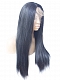Evahair Fashion Style Blue Long Curly Synthetic Wig