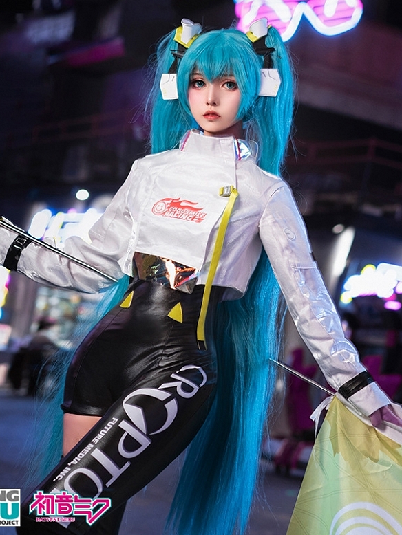 Evahair fashion racing Miku cosplay costume with wig