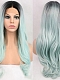 Evahair New Style Cute Blue gradual change Long Wavy Synthetic Wig 