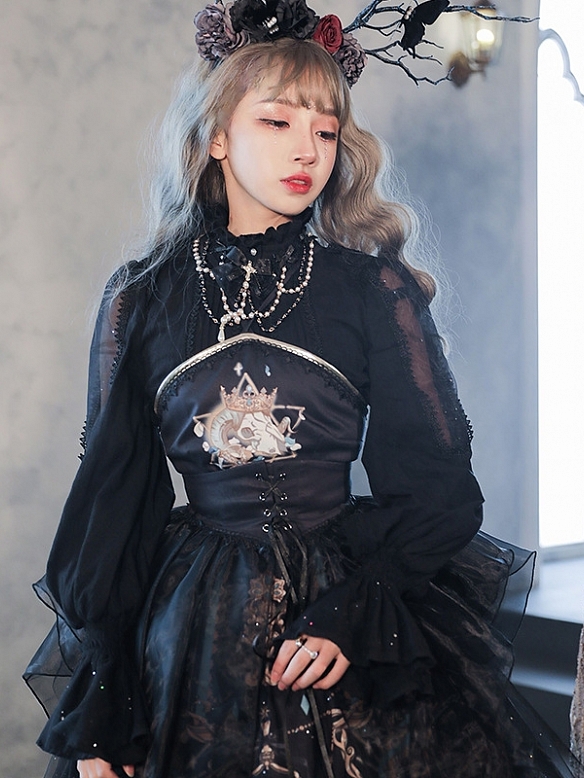 Evahair new fashion dark style mesh lolita dress