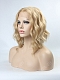 EvaHair Dark Blonde Angled Cut Wavy Lob Synthetic Lace Front Wig