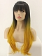 EvaHair Yellow Ombre with Bangs