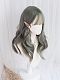 Evahair Grayish Green Long Wavy Synthetic Wig with Bangs