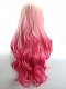 FLAMINGO PINK LONG WAVY SYNTHETIC LACE FRONT WIG