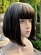 Evahair 2022 New Style Black Short Style Synthetic Wig with Bangs and Blonde Roots