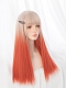 Evahair Beige to Orange Ombre Long Straight Synthetic Wig with Bangs