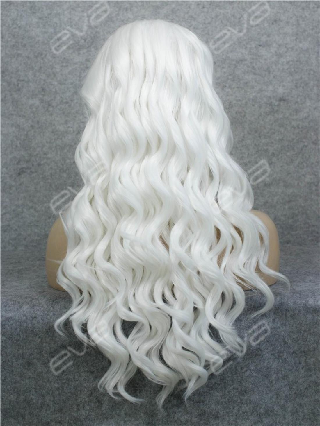 White Water Wave Long Synthetic Lace Front Wig - All Synthetic Wigs ...