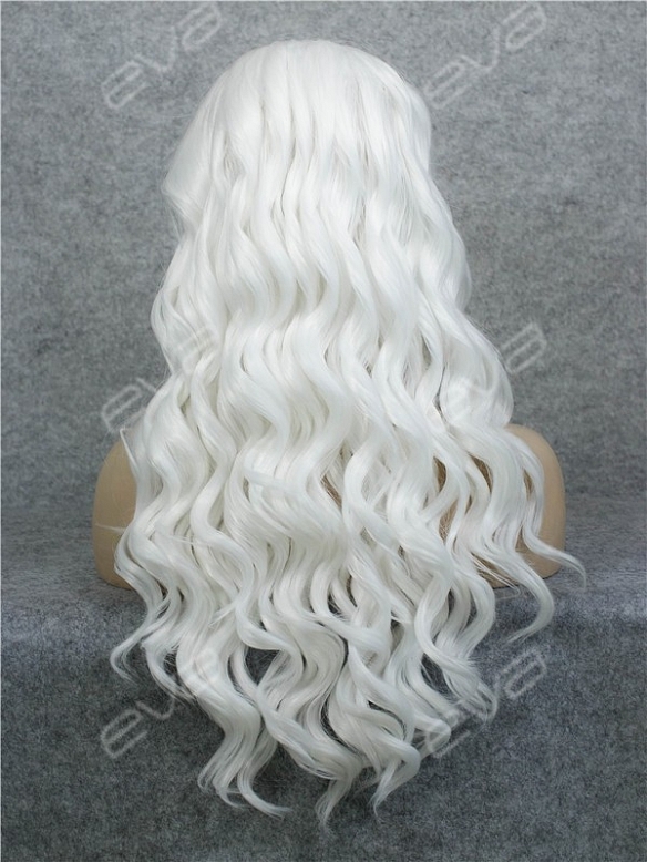 White Water Wave Long Synthetic Lace Front Wig