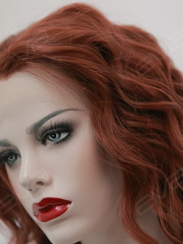 EvaHair Wavy Triangled Cut Bob Lace Front Synthetic Wig