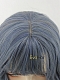 Lavender Mix Grey Wavy Bob Synthetic Wig with Wispy Fringes
