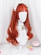 Evahair Red Long Wavy Synthetic Wig with Bangs