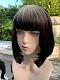 Evahair 2022 New Style Black Short Style Synthetic Wig with Bangs and Blonde Roots