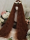 Evahair 2021 New Style Caramel Brown Super Long Wavy Synthetic Wig with Bangs