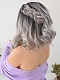 EvaHair Grey Ombre Wavy Medium Length Synthetic Lace Front Wig