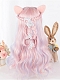 Evahair Pink Mixed Color Long Wavy Synthetic Wig with Bangs