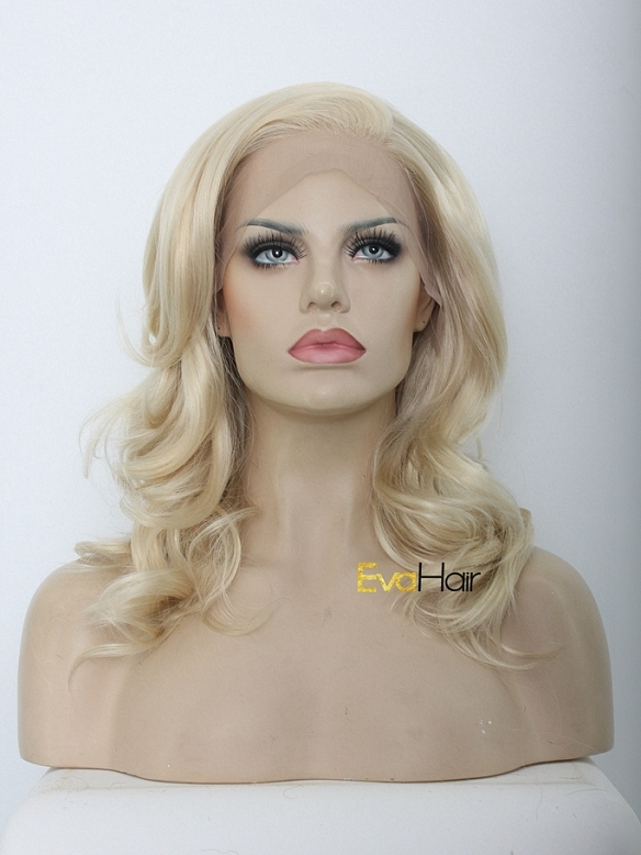 Blonde Bust Length Synthetic Lace Front Wig