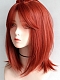 Evahair 2021 New Style Orange Short Straight Synthetic Wig with Bangs