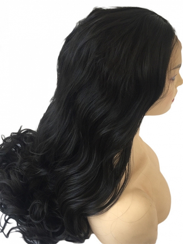 Evahair Fashion Style Sexy Black Long Wavy Synthetic Wig