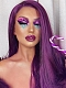Deep Fuchsia / Deep Pink Long Straight Synthetic Lace Front Wig