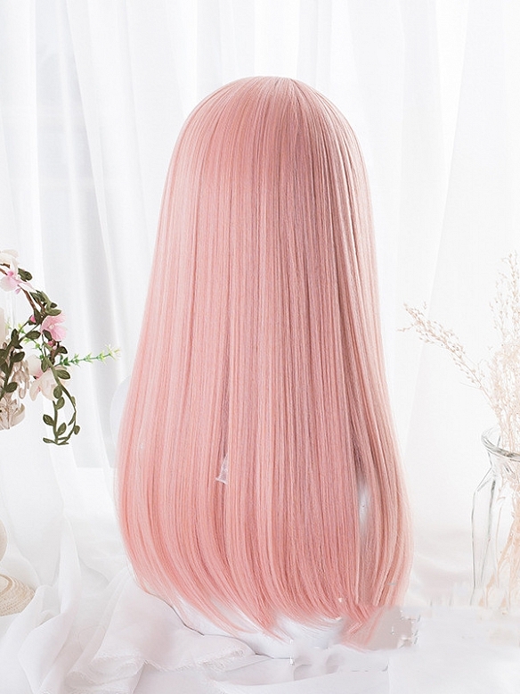 2022 Fashion pink Hime cut long lolita wig