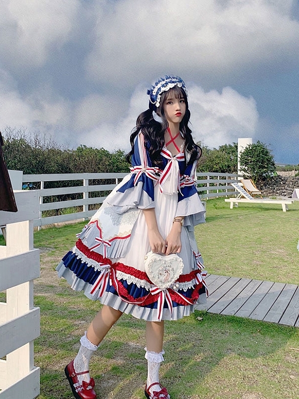 Evahair navy style fashion lolita dress