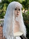 Evahair 2022 New Style White Long Wavy Synthetic Wig with Bangs