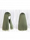 Evahair Matcha Green Long Straight Synthetic Wig with Bangs