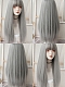 Evahair 2022 New Style Grey Long Straight Synthetic Wig with Bangs