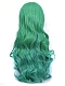 Lolita Halloween cosplay gradient green long curly wig