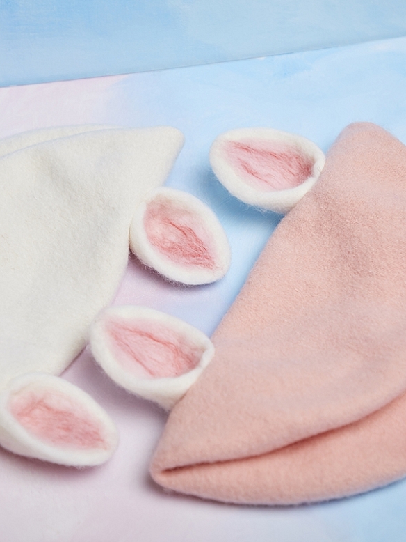 Cute White-Cat-Ears Mori Beret Hat