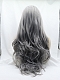  Fashion Grey Long Wavy Synthetic Lace Front Wig