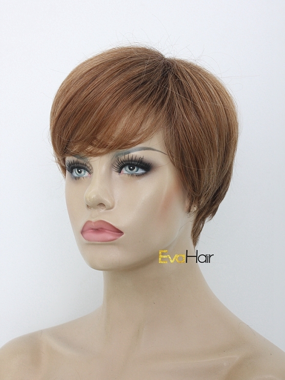 Short Brown Synthetic Wig Pixie Cut